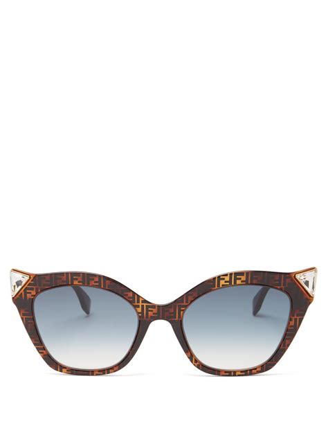 Fendi Havana Acetate Sunglasses Brown .